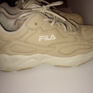 Fila Cream Athletic Shoes